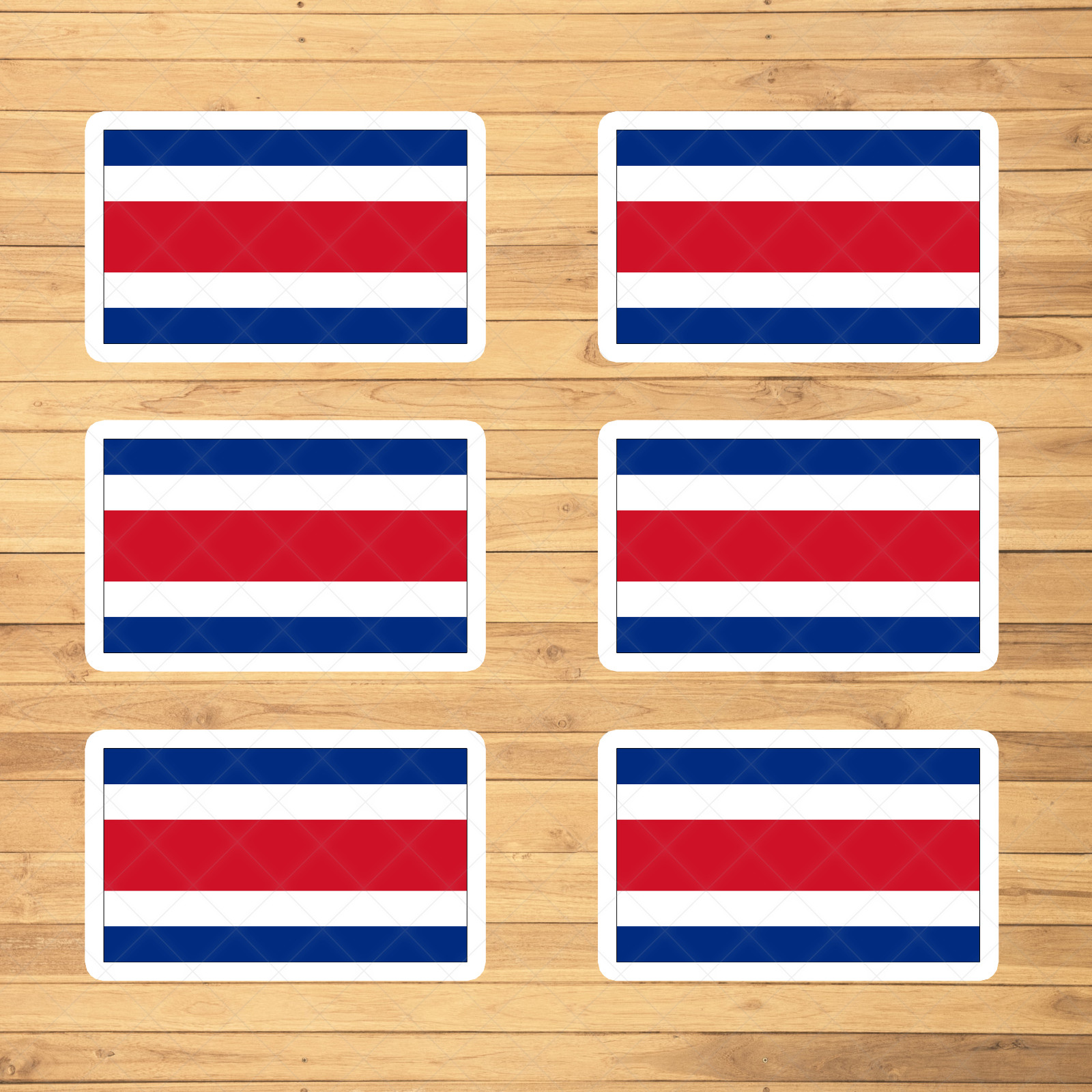 Premium Costa Rica Flag Vinyl Stickers – Set of 6 Weatherproof Decals