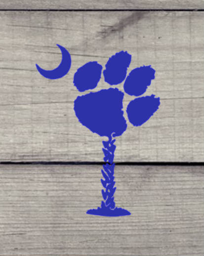 Tiger Paw & Moon SC Palmetto Tree- Yeti, Cellphones, Auto, Laptop CLEMSON