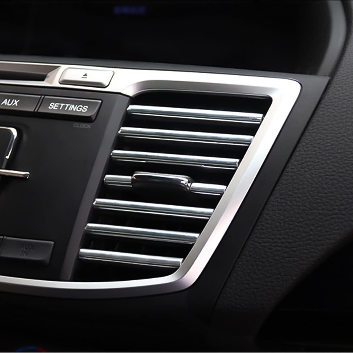 20PCS Car AC Vent Trim Strips, Universal Bendable Molding, Silver, Interior Deco