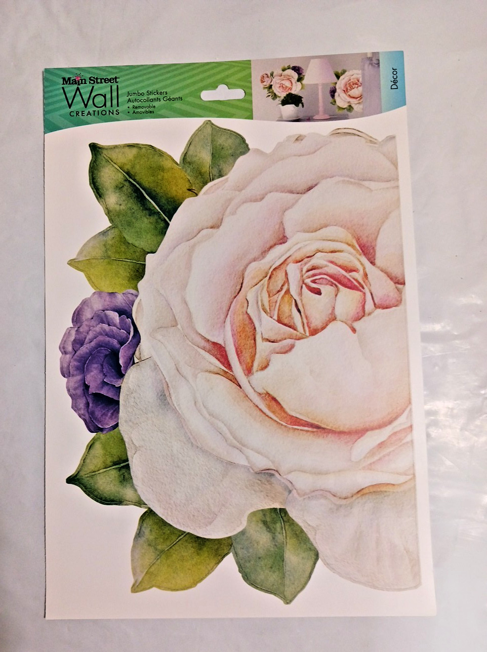 Jumbo wall stickers Large flowers decals roses lilac cactus. you get all 6 packs