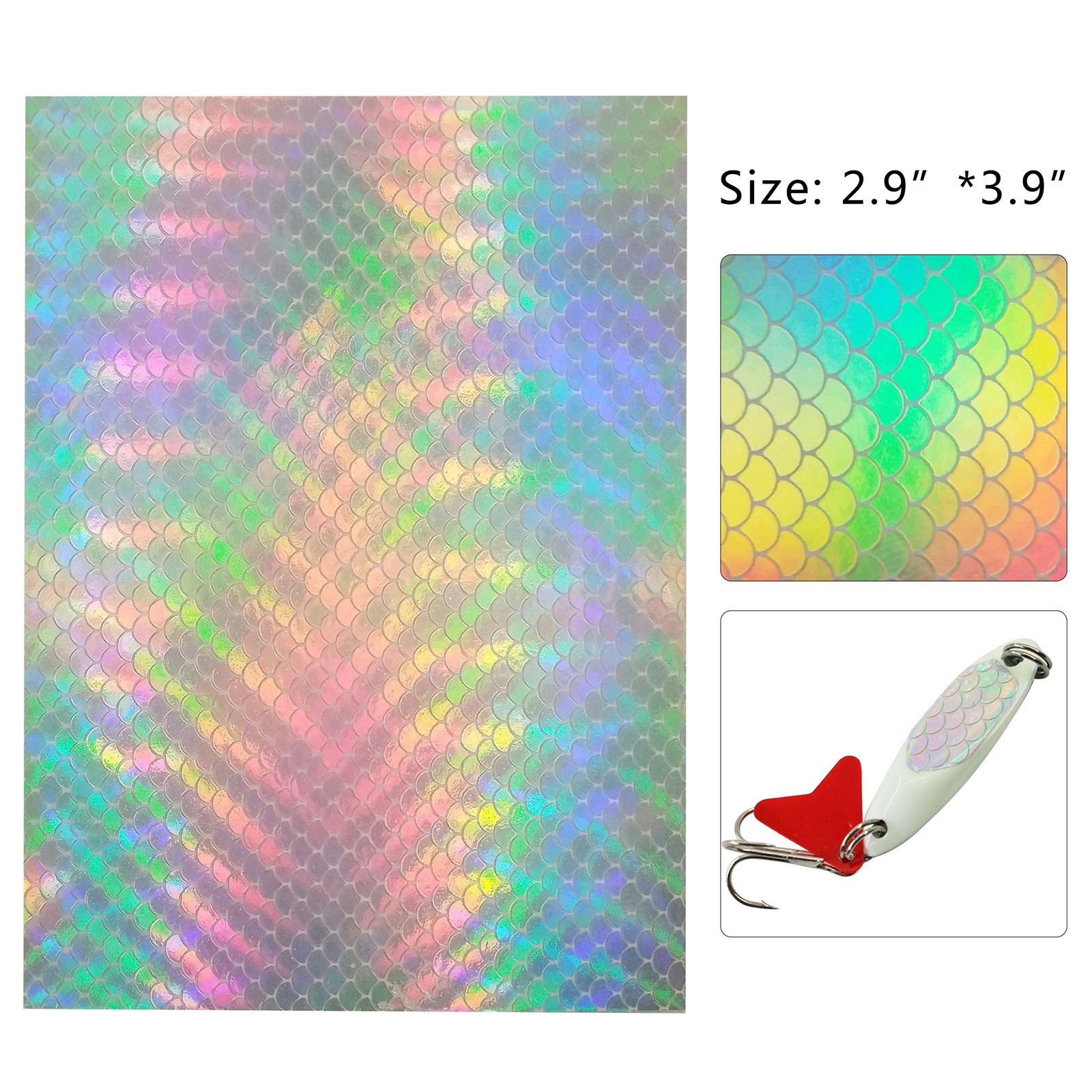 Holographic Fishing Lure Sticker, 15pcs Fish Scales Tape Luminous Sticker Fis…