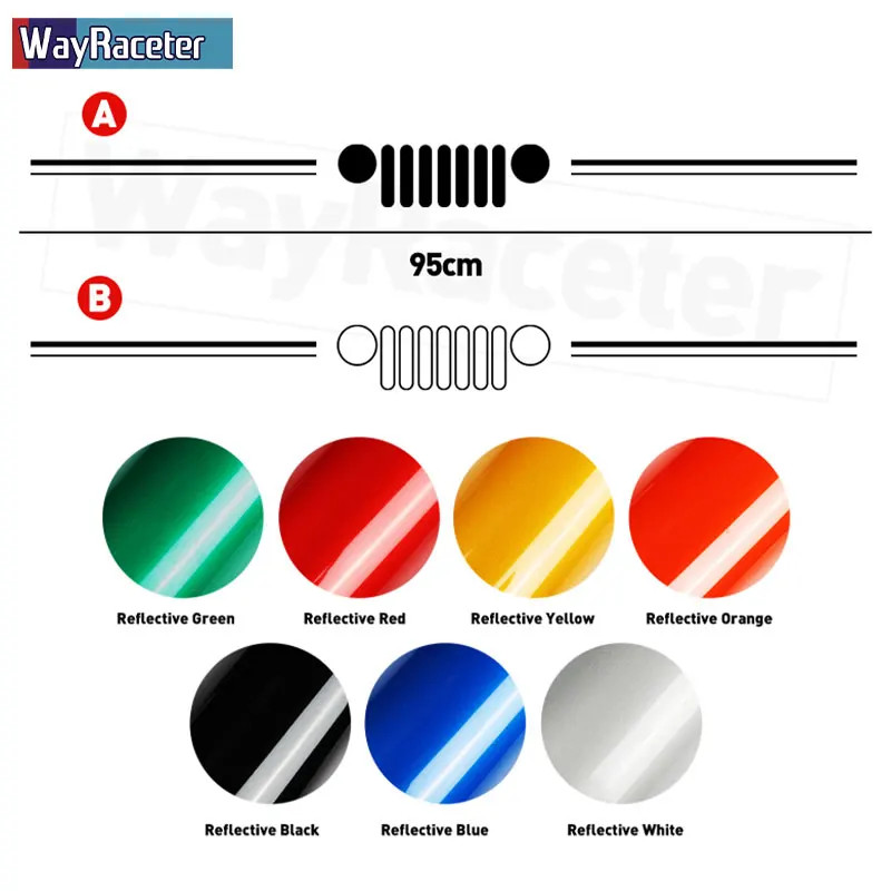 Aftermarket Jeep Wrangler & Gladiator Reflective Grill & Windshield Decal – Viny