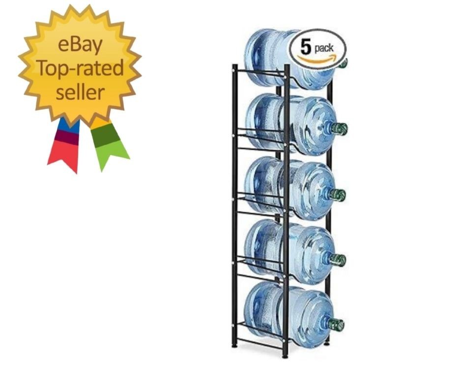Water Cooler Jug Rack 5-Tier Heavy Duty Steel Space Saver for 5 Gallon Bottles