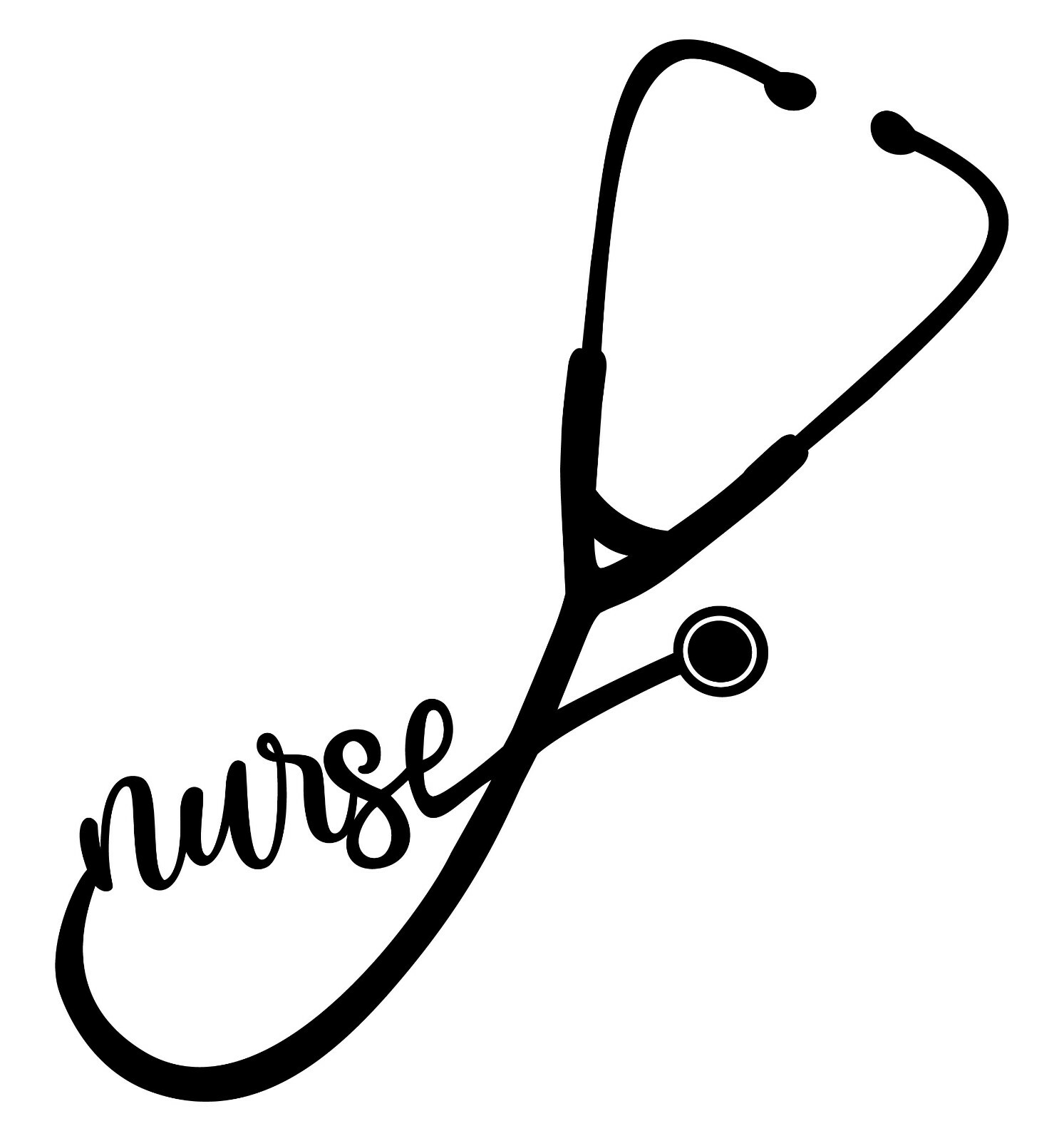 Nurse Decal Sticker for car cup Stethoscope heart RN