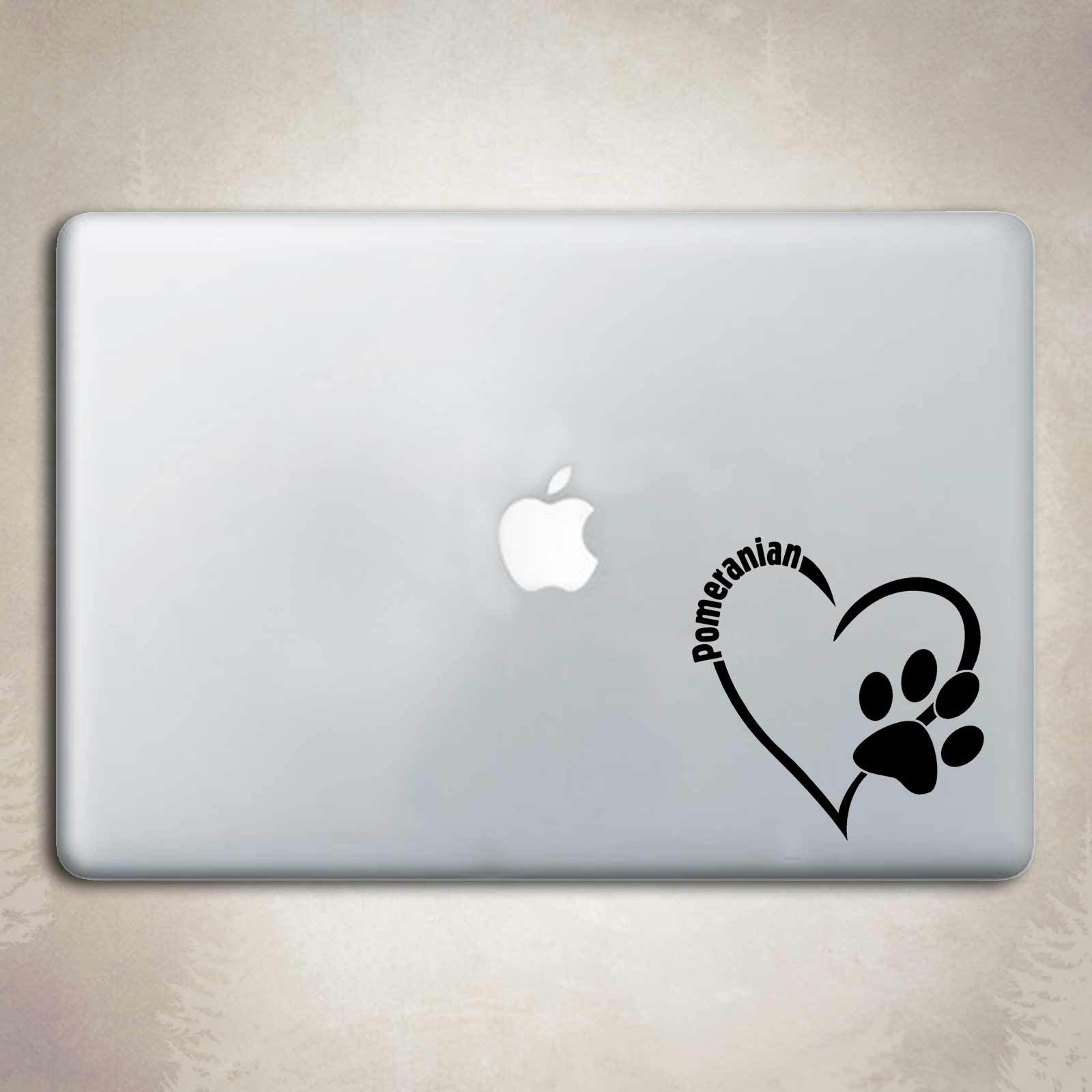 Pomeranian Dog Love Decal Paw Heart Sticker Car Laptop Poland Animal Rescue