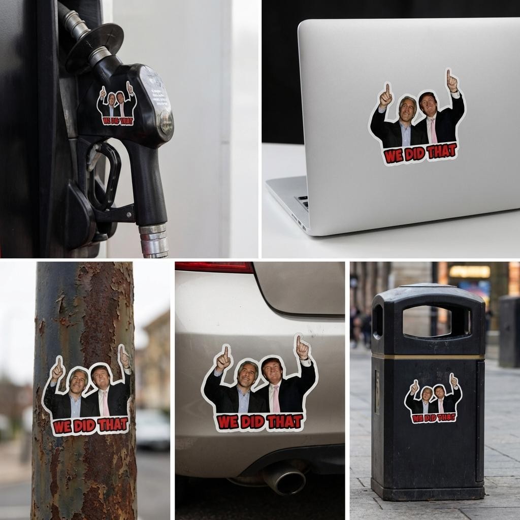 100 PCS We Did That Sticker Pack, Trump Epstein I Did That Anti-Trump Sticker,Tr