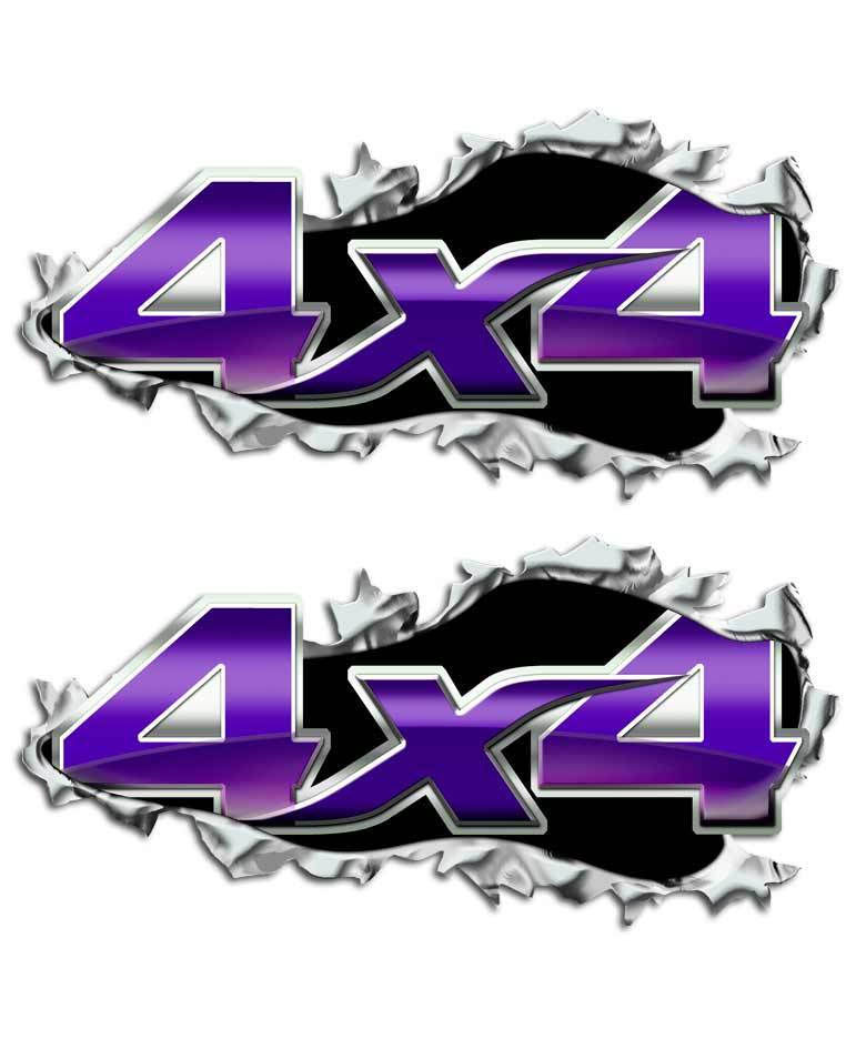Grape 4×4 Truck Sticker Decal Purple Ripped Metal