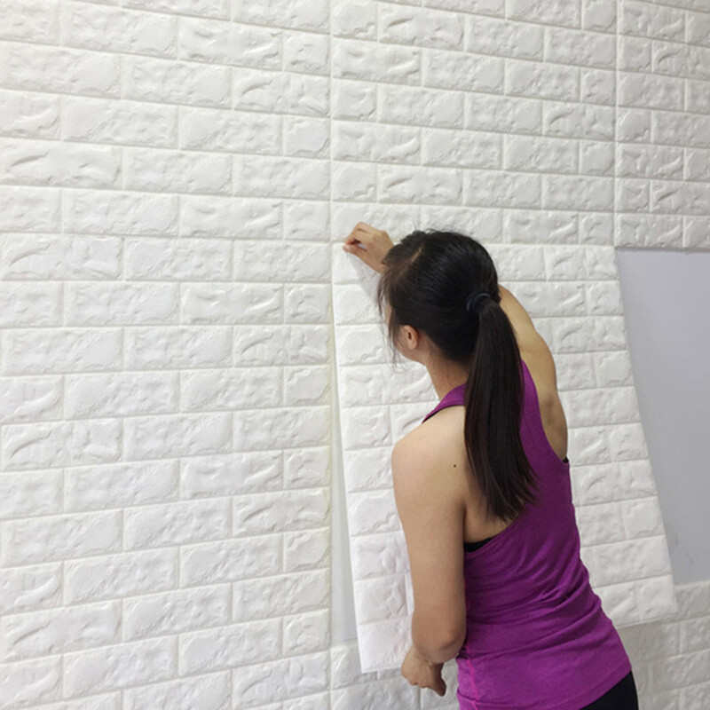 3d Wall Decor Brick Foam DIY Adhesive Self Stickers Room Home Wallpaper Embossed