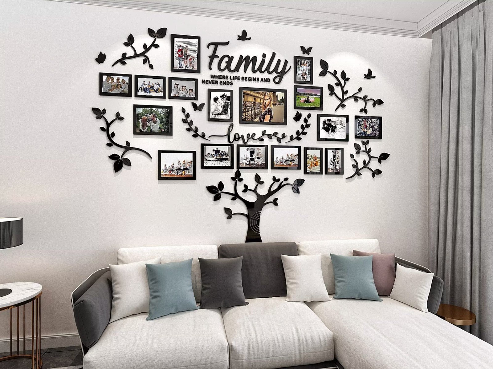 3D Family Tree Wall Decor Sticker – DIY Picture Frames Collage for Living Room