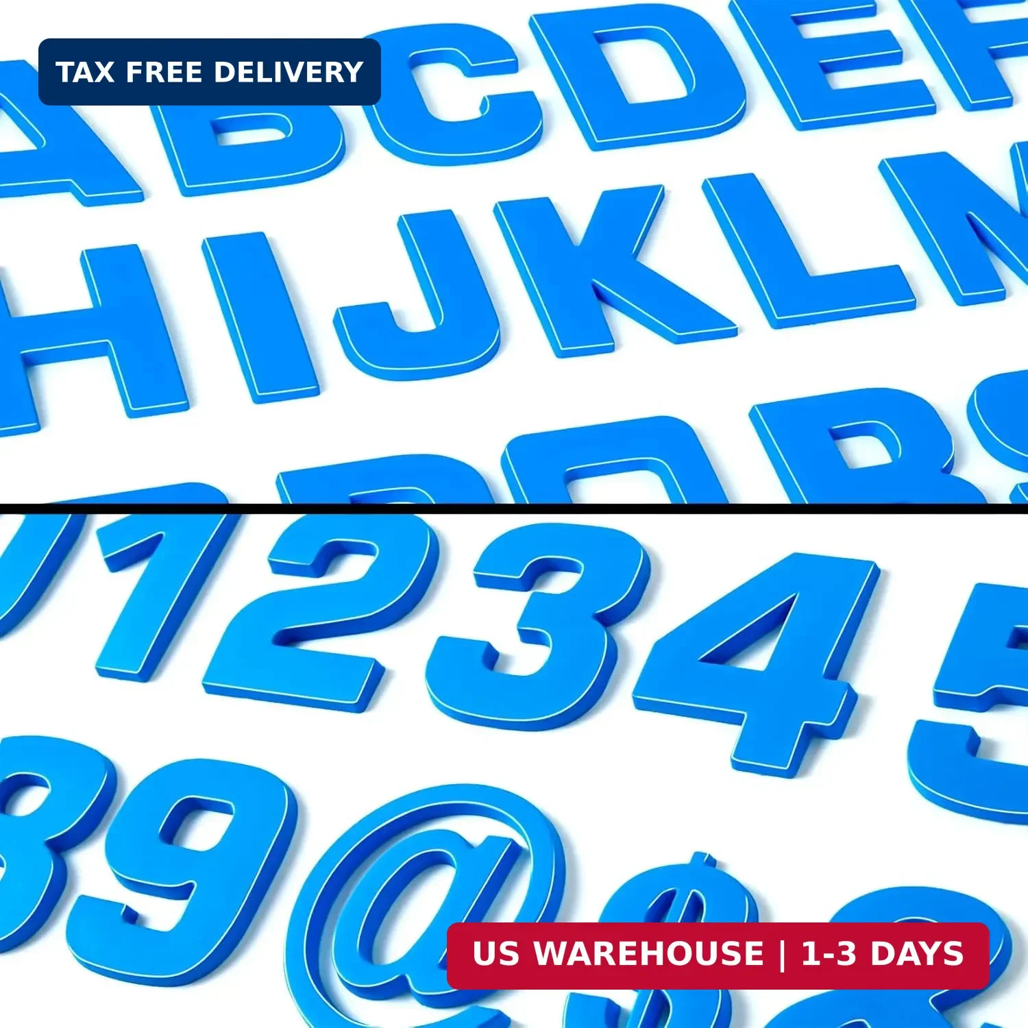 Lamoutor 43Pcs Large Size Car Emblem Letters Sticker DIY 3D Chrome Number Symbol