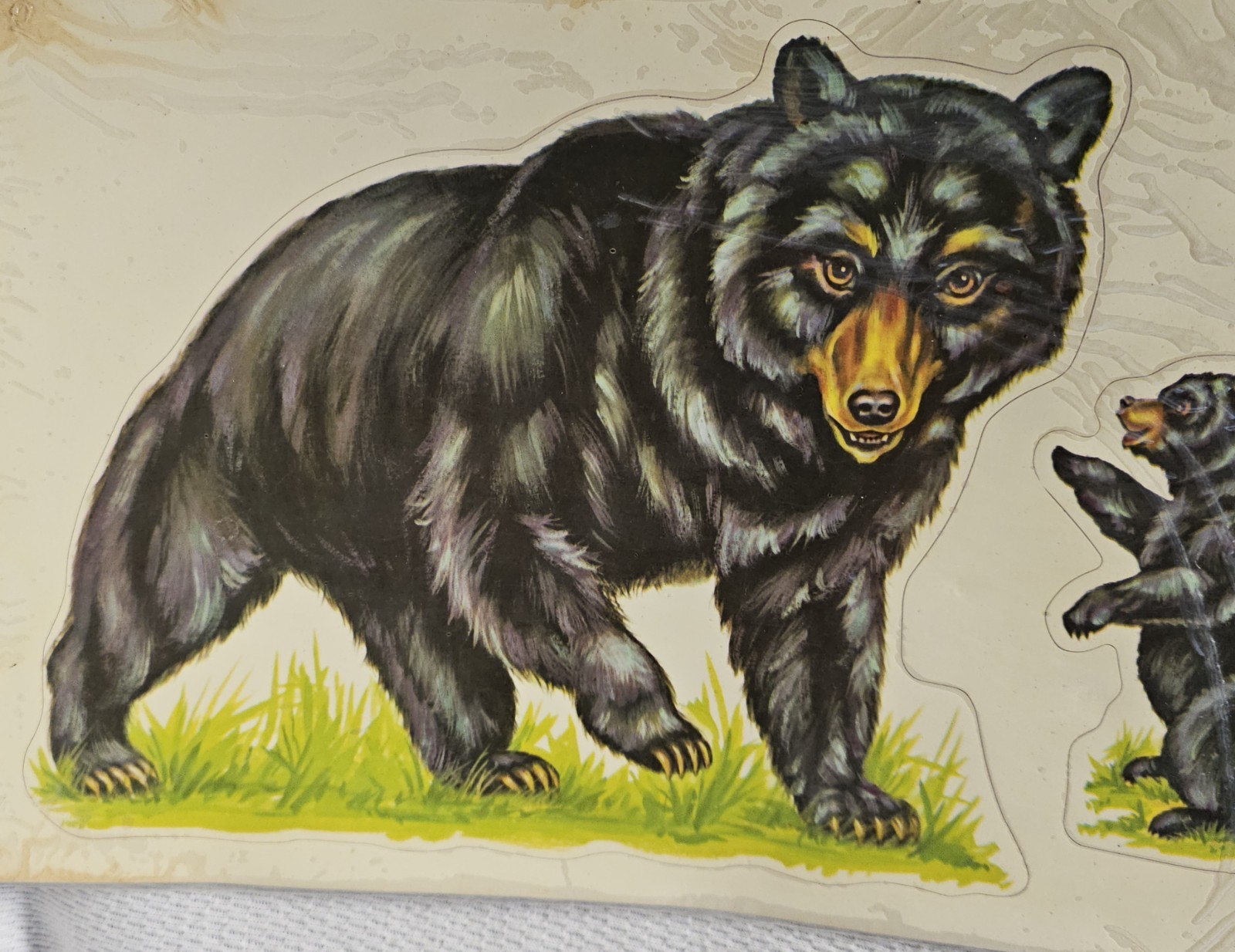 Sealed NOS Vintage Meyercord Sport-Stik Vinyl Decal Sheet 10-G Black Bear 9"×17"