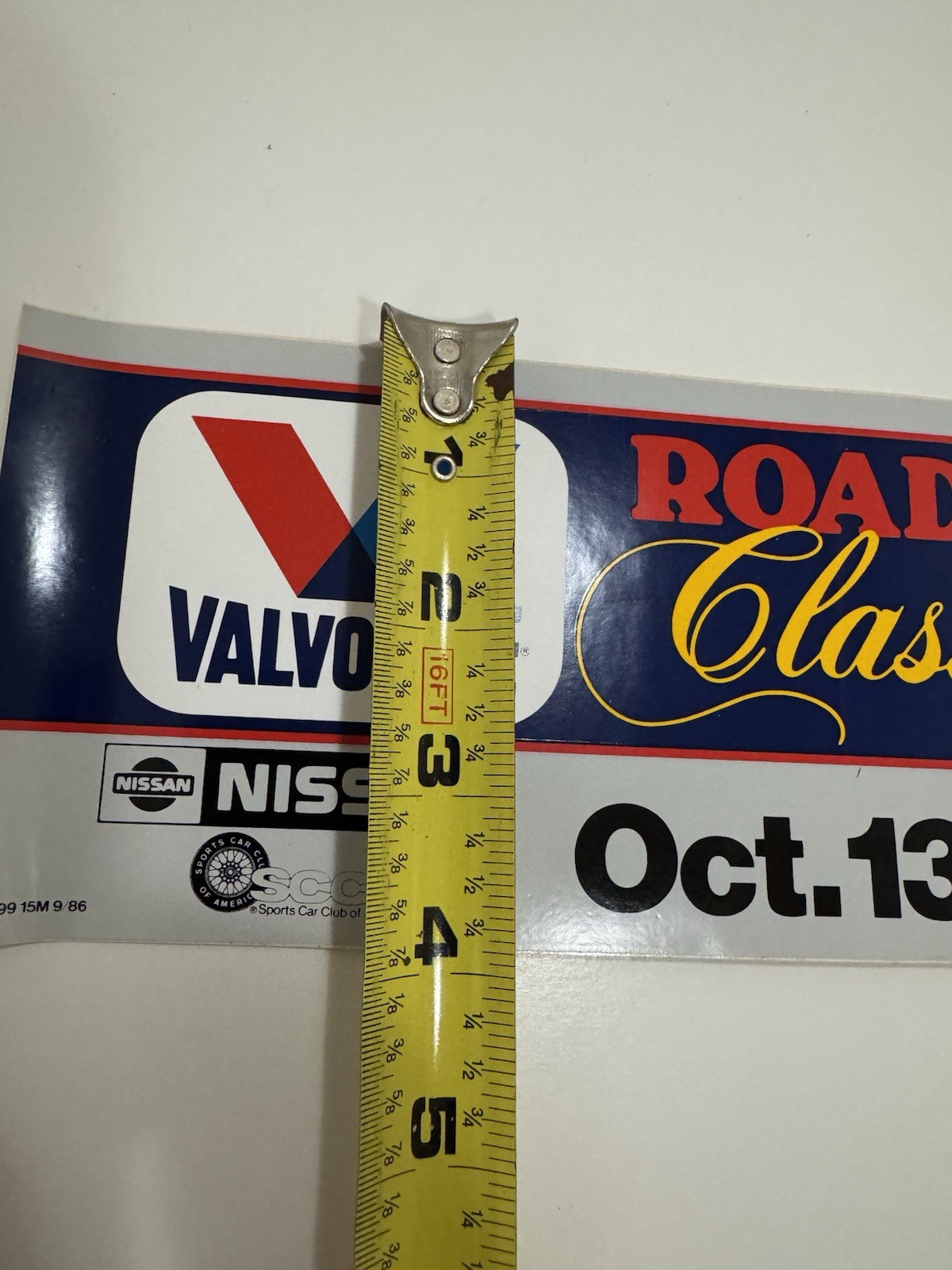 Vintage Valvoline Road Racing Classic 1986 Road Atlanta Bumper Sticker SCCA