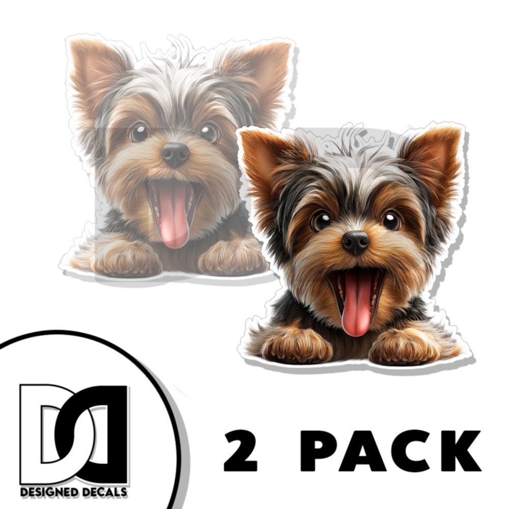 Yorki Terrier Pup Sticker High Class Creature Decal Made in USA 2 PACK