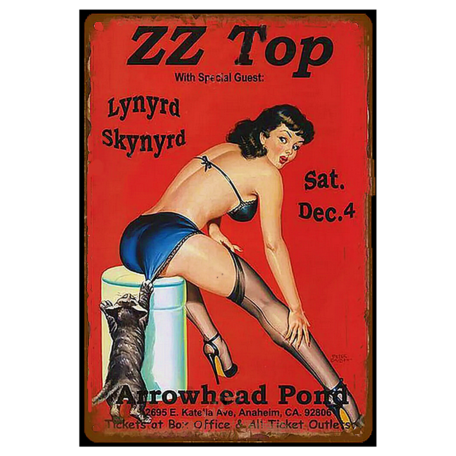 ZZ Top Vinyl Sticker Sign Decal Laptop Wall, Frame, Vintage Replica