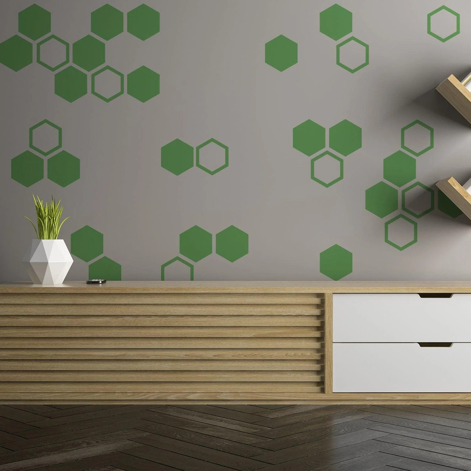 50x Honeycomb Wall Decals Decor – Geometric Hexagon Sticker For Bedroom Living