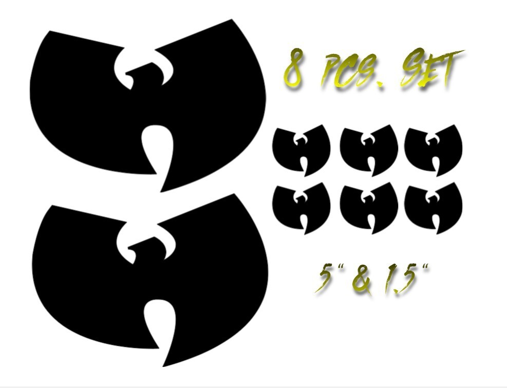Wu Tang Street Wear Set 5" & 1.5" Black Vinyl Decal Sticker Set – Free Shipping