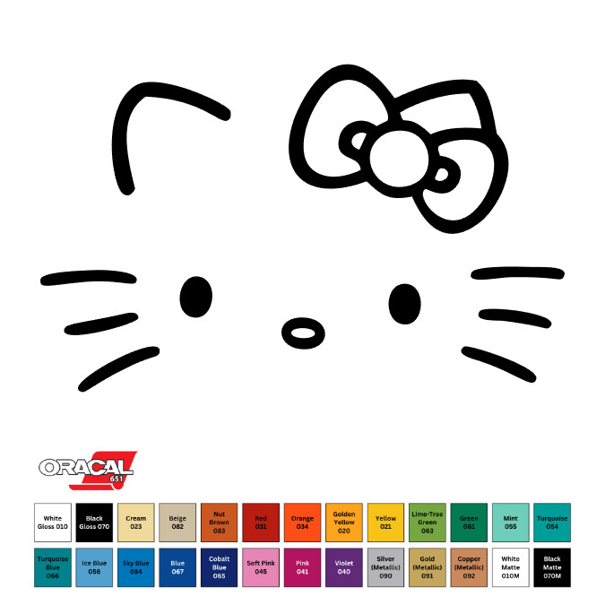 Hello Kitty Permanent Sticker Decal Cups Car Window Laptop Oracal 651 3"