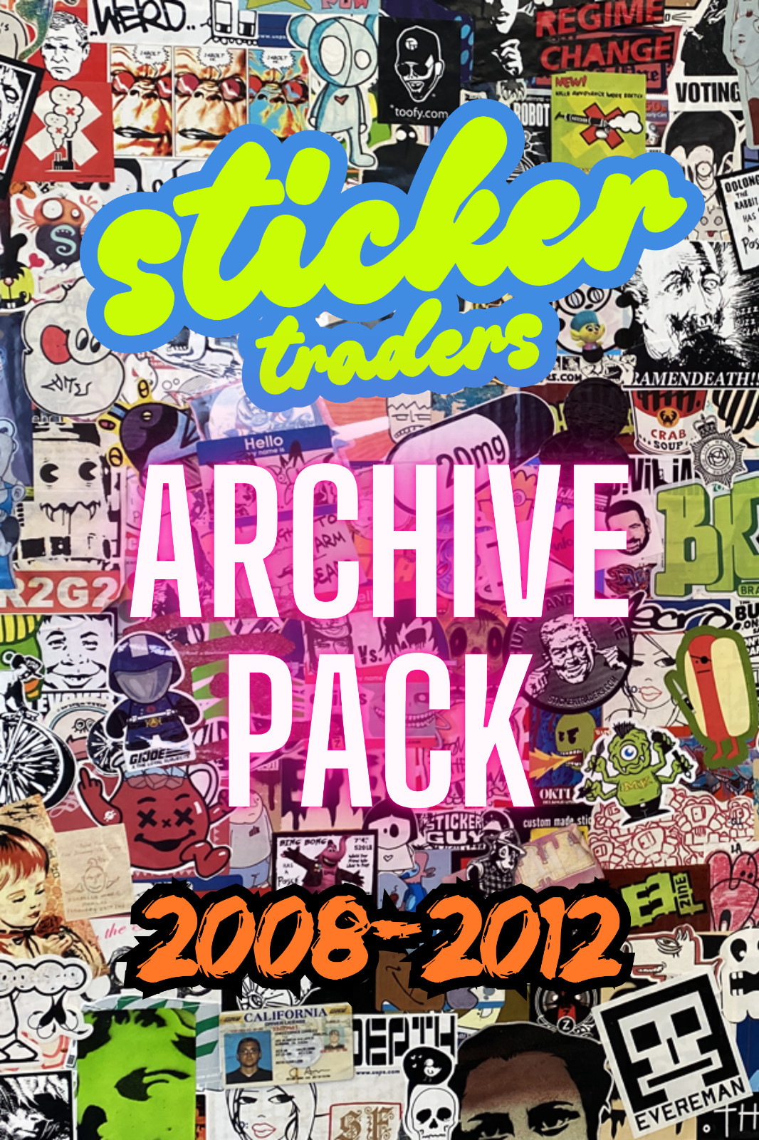 VTG Graffiti Street Art Sticker Traders Archive Pack LTD 2008-2012 x15 Stickers