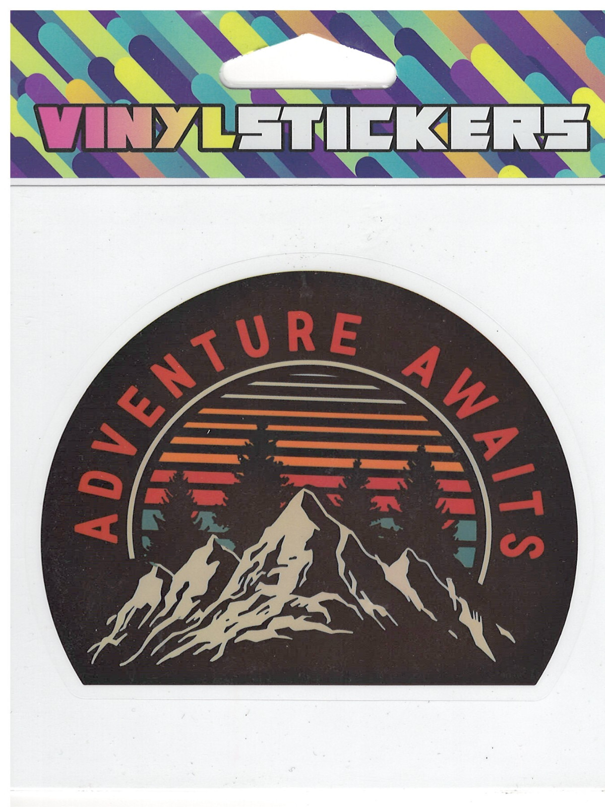Adventure Awaits Mountains Slogan Vinyl Sticker