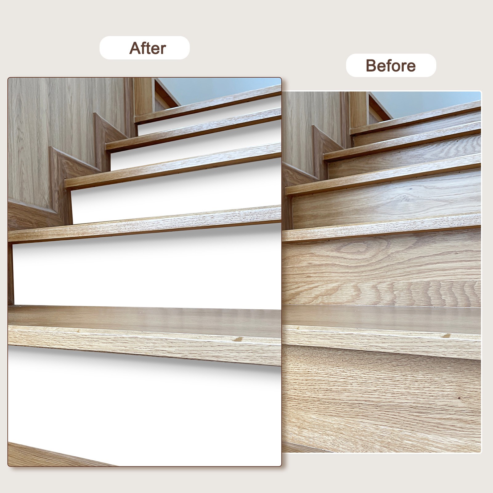 6pcs Self-Adhesive Stair Stickers Peel Stick Vinyl Staircase Decals White
