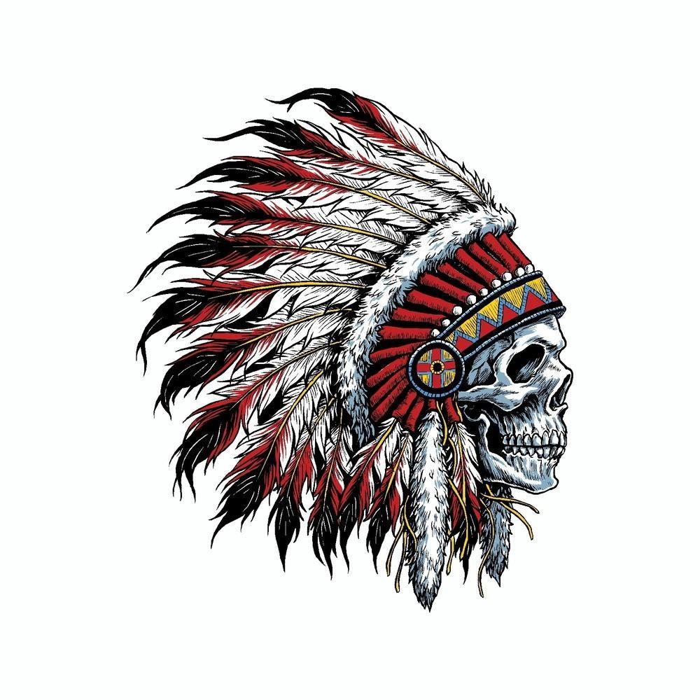 INDIAN CHIEF SKULL LOGO VINYL 3M USA MADE DECAL STICKER TRUCK WINDOW BUMPER WALL