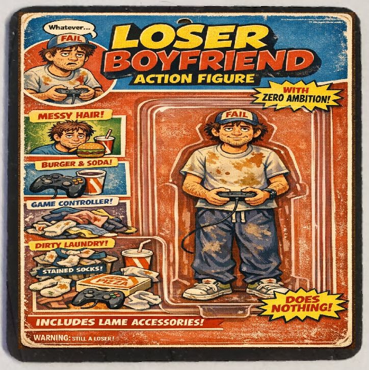 Action Figure Funny Loser Boyfriend Refrigerator Magnet M280