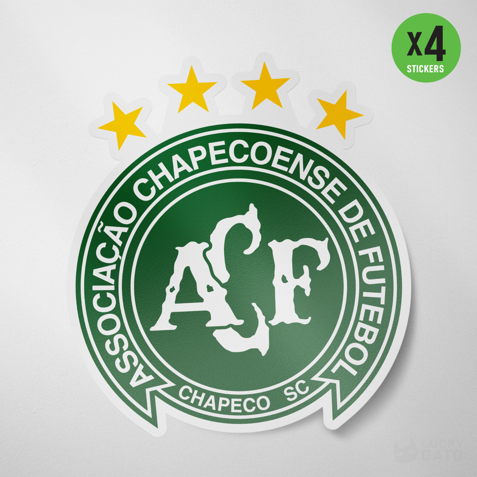 Chapecoense Chapeco Brazil 4 Pack Sticker Vinyl Decal Calcomania Adesivo