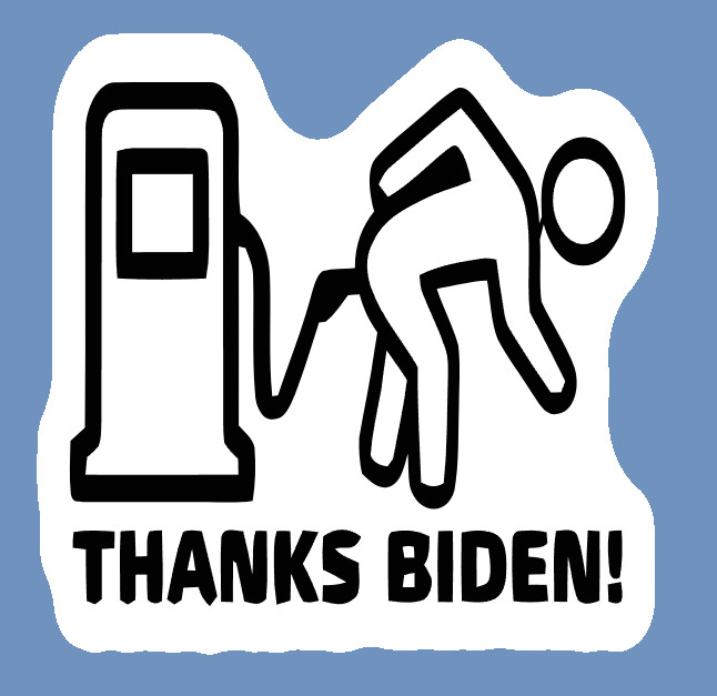 Political Humor Gas Decal Thanks Biden Sticker Weatherproof Vinyl Decal for Car
