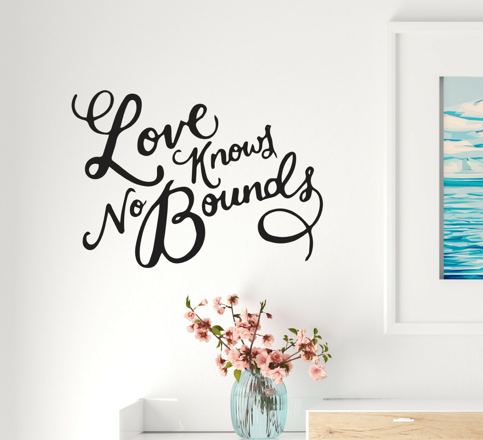 Wall Decal Love Bounds Positive Motivation Interior Vinyl Decor Black gz528