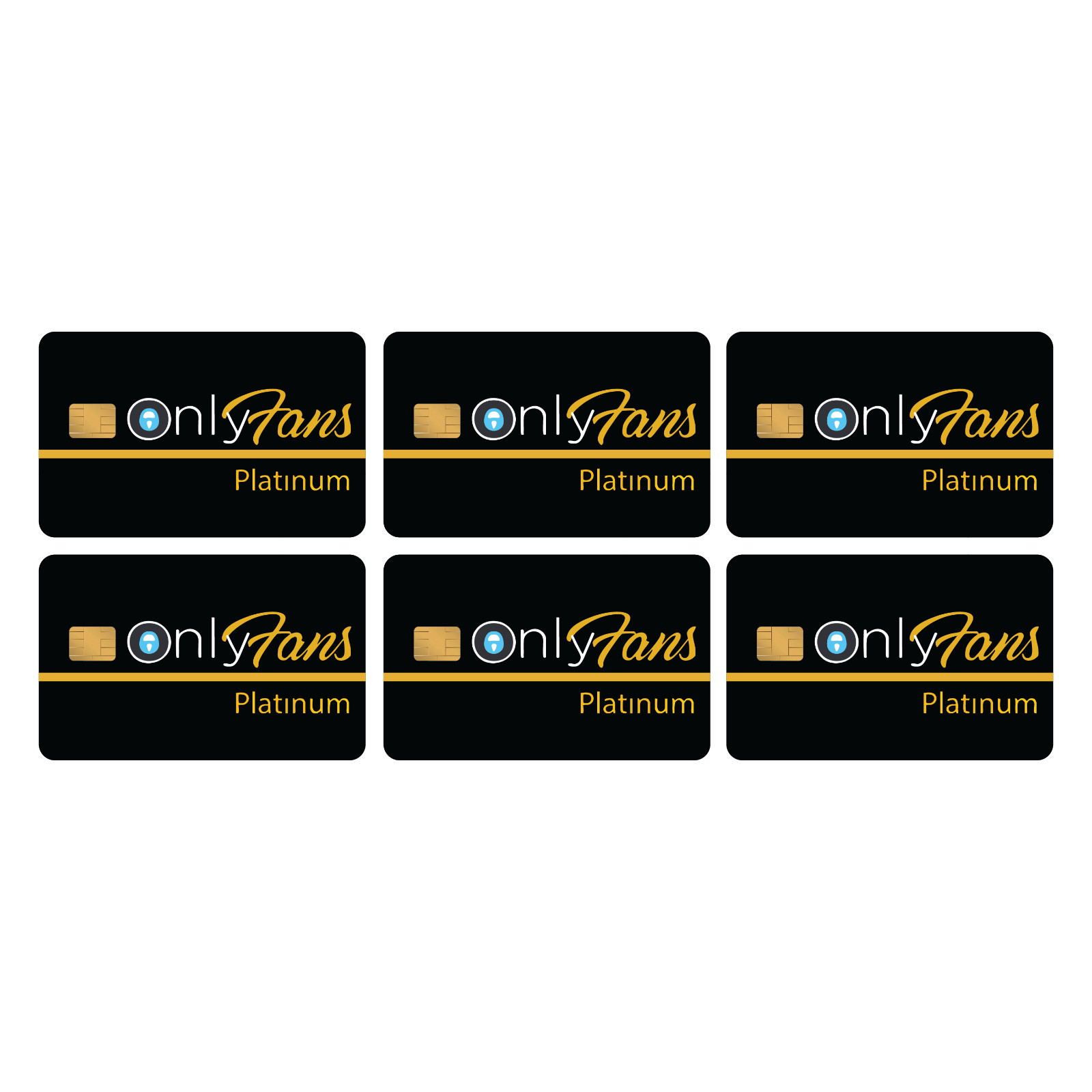 Credit Card Skin Only Fans PLATINUM Credit Card Stickers – Pack of 6 Stickers
