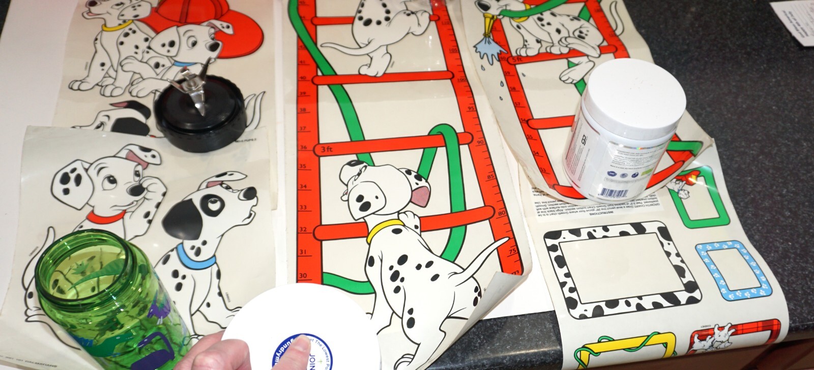 Disney Growth Chart 101 Dalmations Priss Prints Vintage Open Box #49211 Stick Up