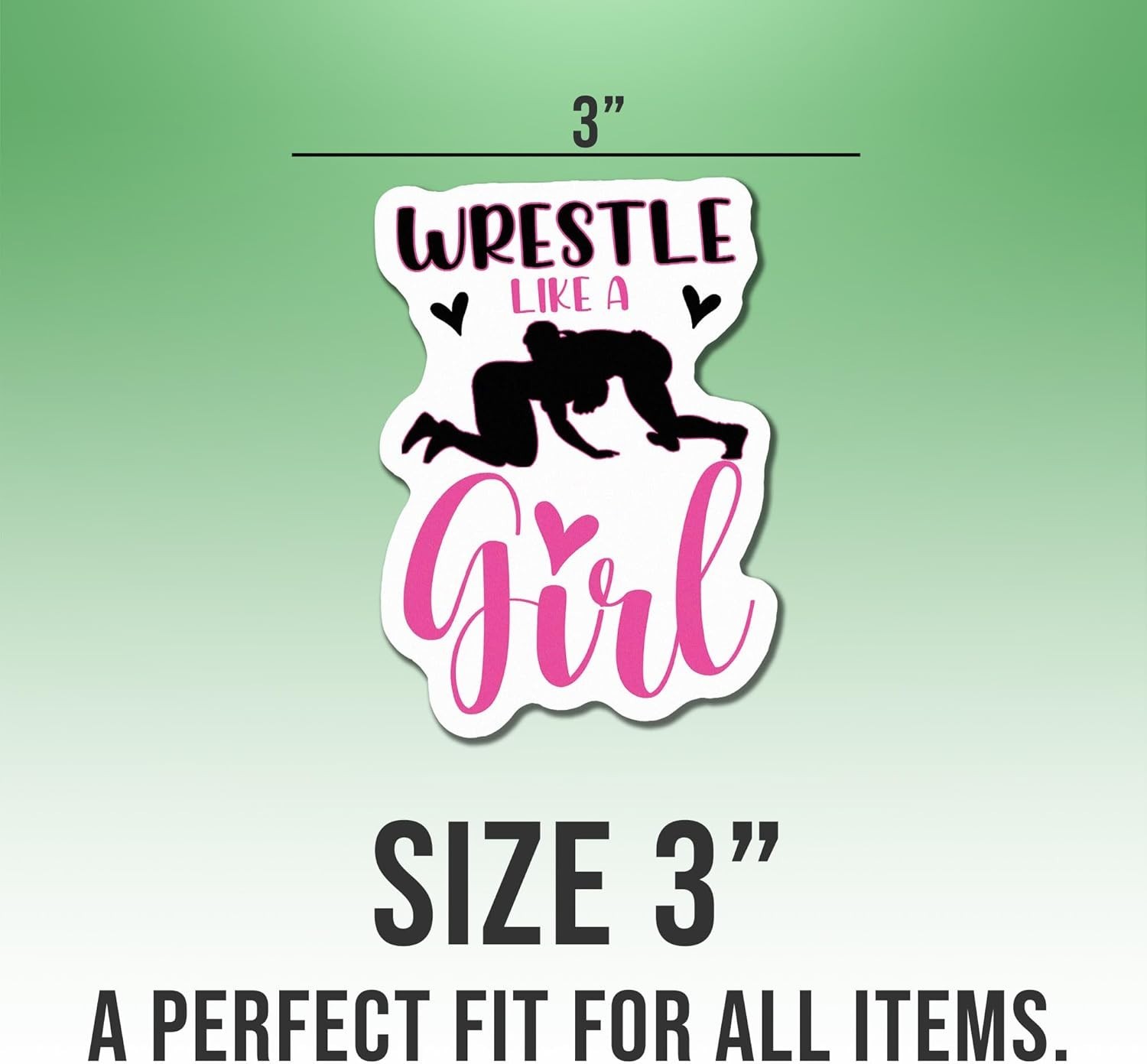 Wrestle Like a Girl Sticker – Wrestling Girl Vinyl Decal, Cool Wrestler Size 3"