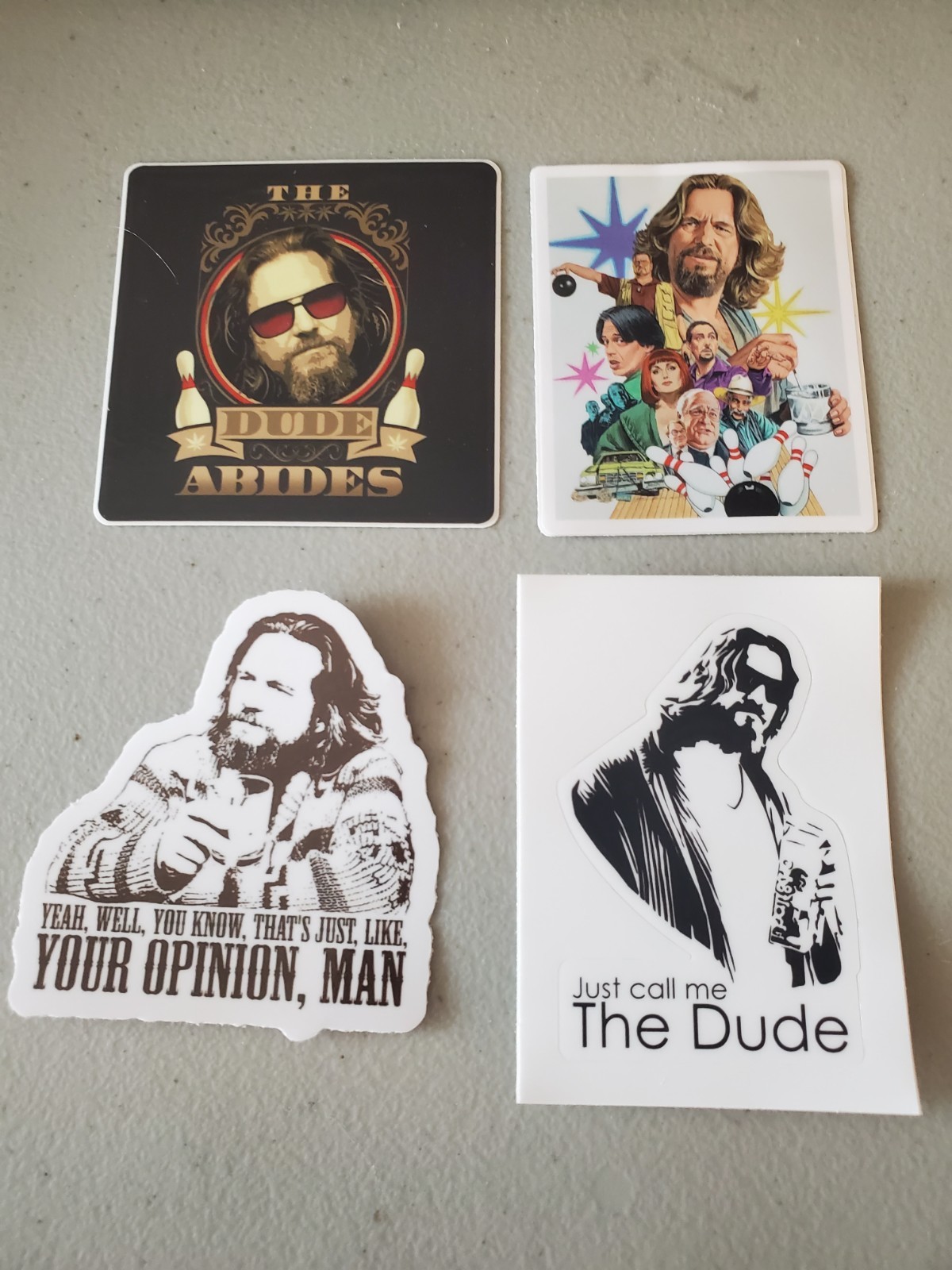 Big Lebowski The Dude STICKERS (4) VARIETY PACK **WORLDWIDE 🌐 SHIPPING**
