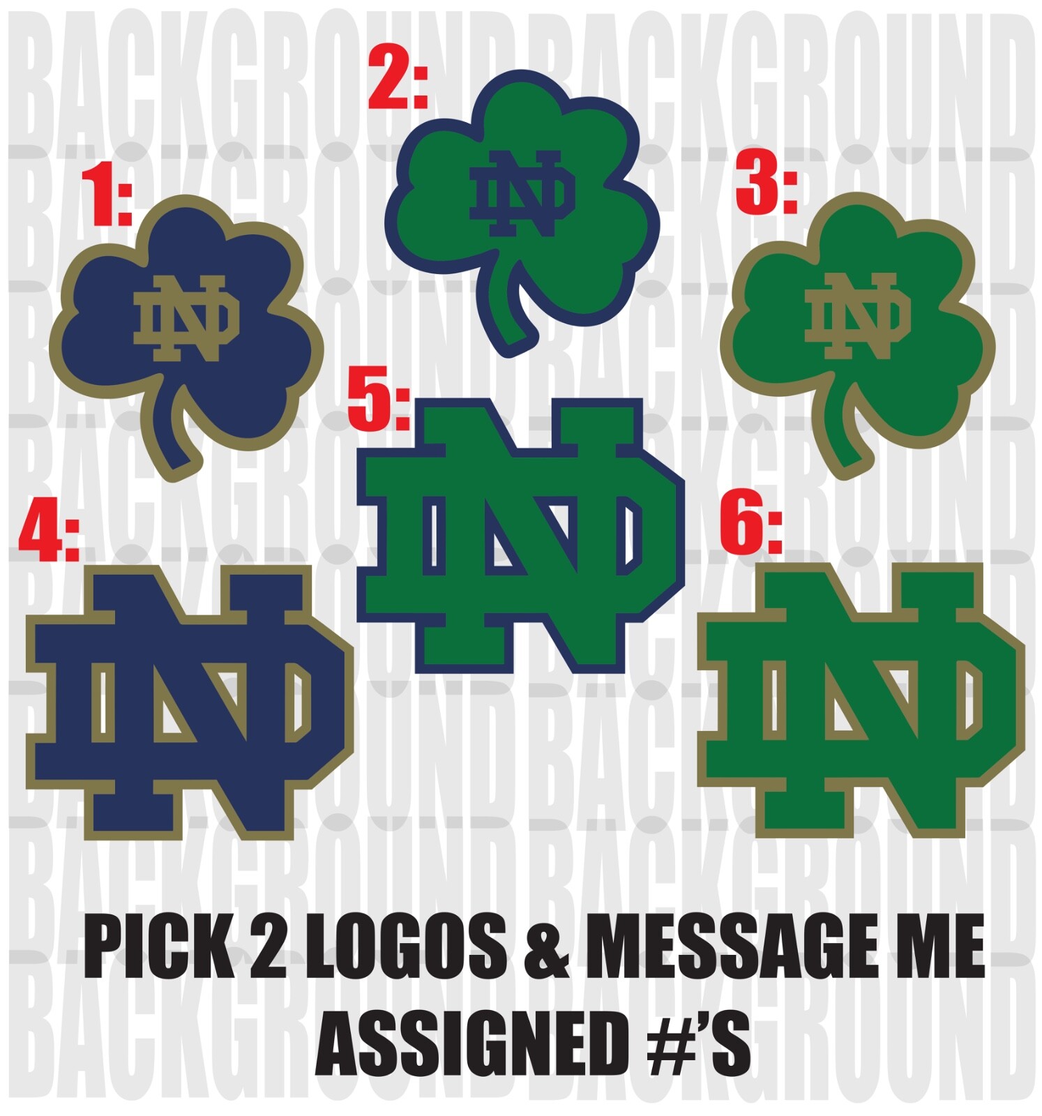 2 University of Notre Dame Clover Cornhole Decals LARGE 11×10.5" Stickers