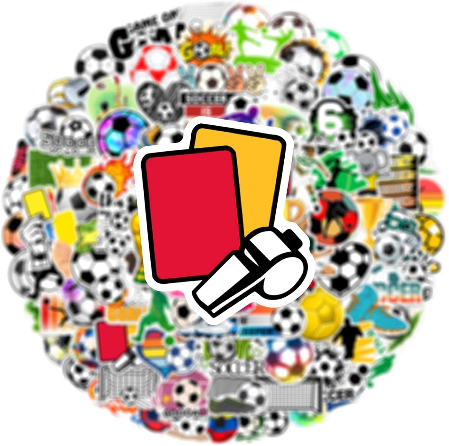 100pcs Soccer Sport Stickers for Kids, Cool Soccer Waterproof Vinyl Decal for…