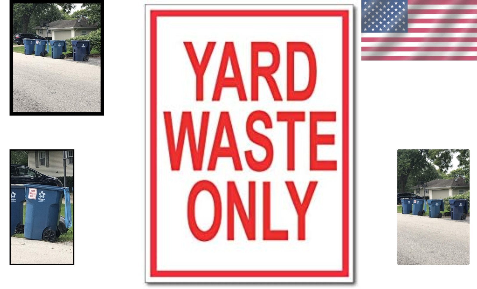 Durable Vinyl Yard Waste Only Stickers – 6×8 Inches for Easy Labeling, 4 Pack