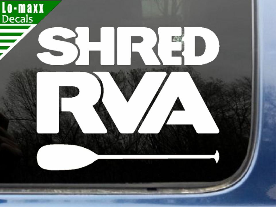 Shred RVA James River Richmond Va. Whitewater Single Blade Paddle Vinyl Decal