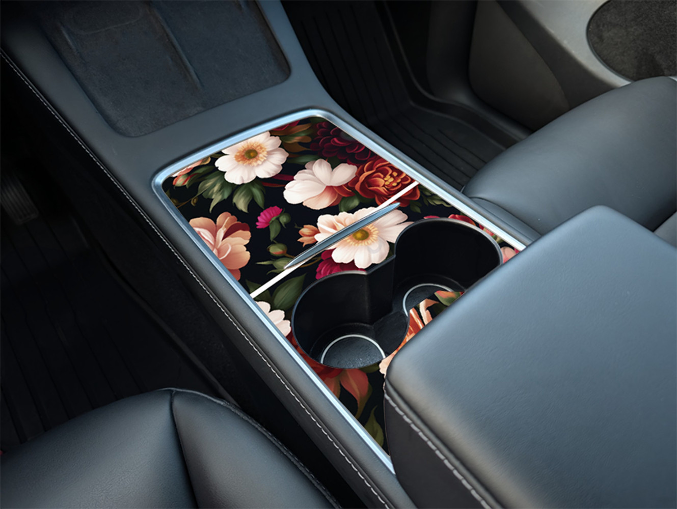 Tesla Model Y Center Console Vintage Midnight Drift Wrap Kit (2021–2025) | Preci