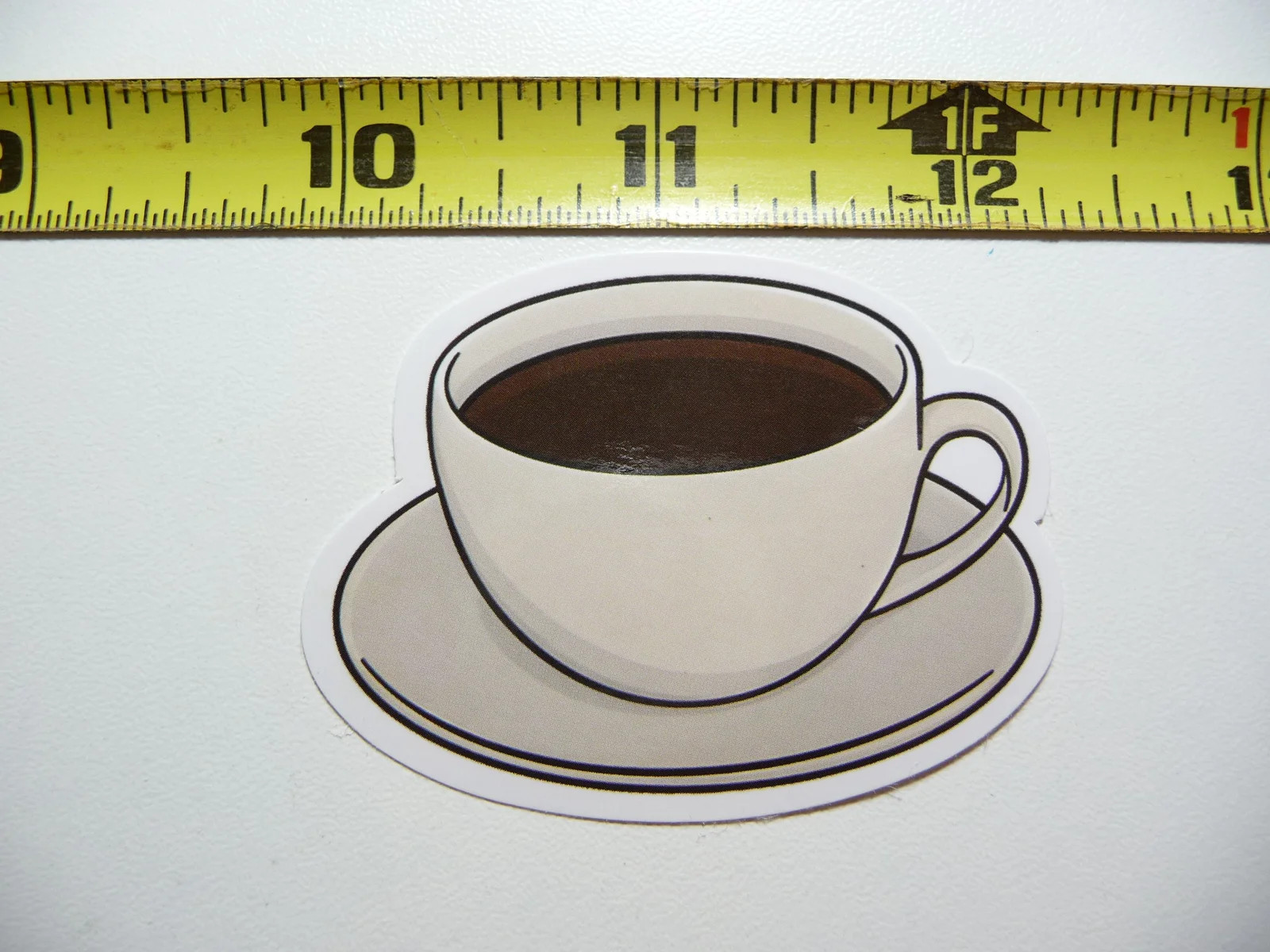 STANDARD COFFEE CUP SMALL STICKER DECAL BEVERAGE MORNING WAKE UP FUN