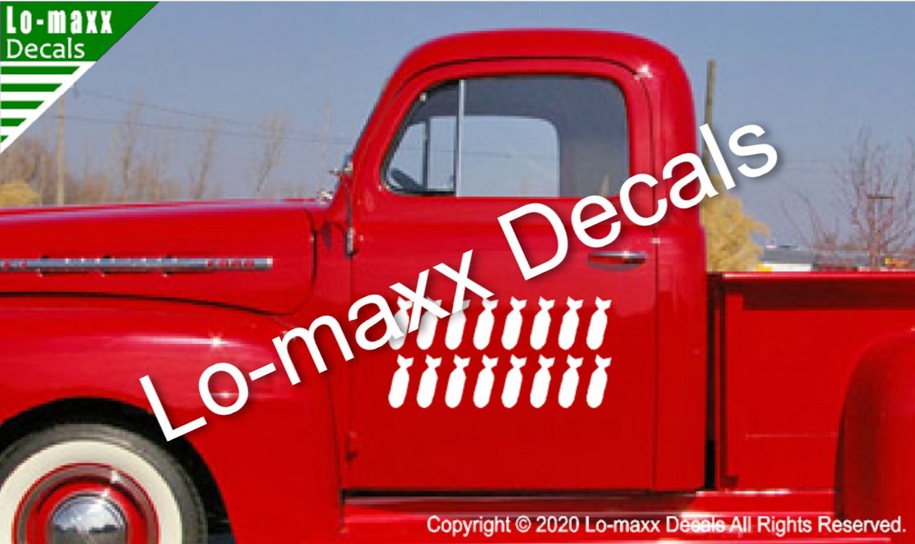 Bombs Fighter Bomber Military WW 2 Car Truck High Quality Die Cut Vinyl Decal