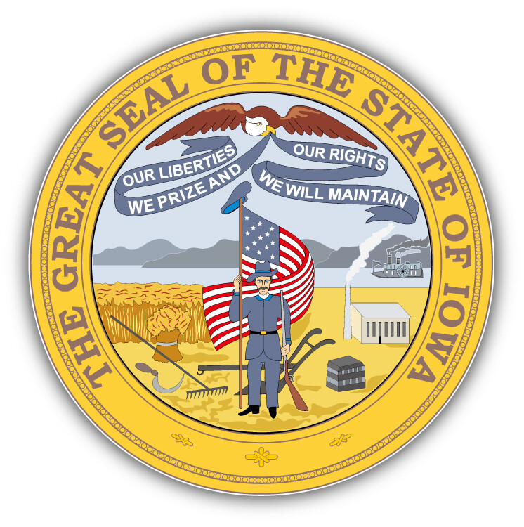 Iowa Seal Car Bumper Sticker Decal
