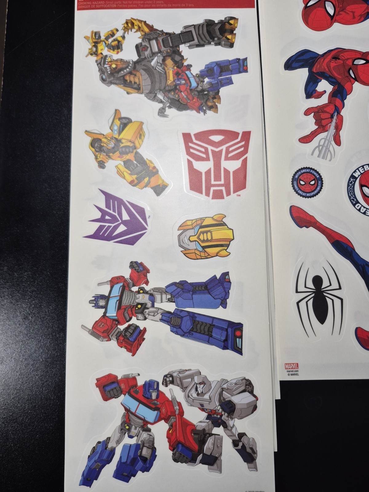 24 Wall Decals Transformers, Spiderman, Star Wars, Marvel, Harley Quinn