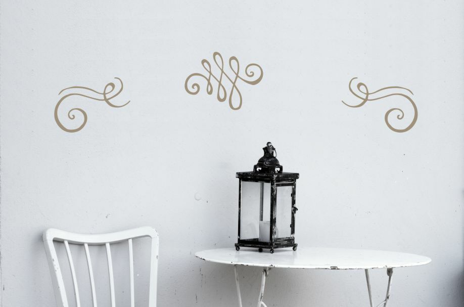 3pc Swirls Wall Art Stickers Vinyl Decals Living Room Home Decor Decorative