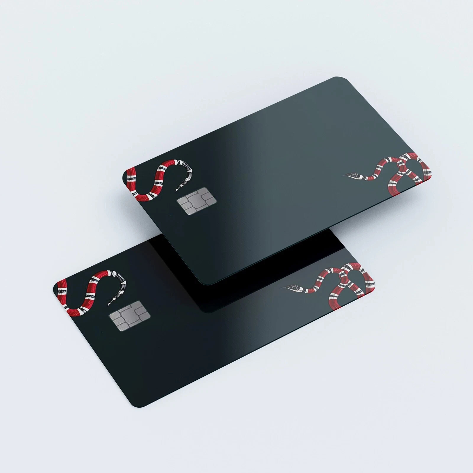 Credit Card Skin Stickers Red & Black Snake Card Skins Sticker Pack of 2 Skins