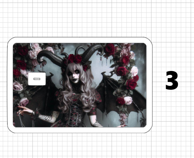 Goth Demon Girl Credit Debit ATM Card Skin Stickers Sexy Rose Succubus Love Dead