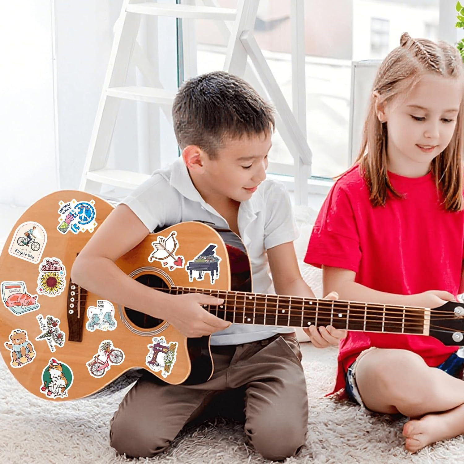 Christmas 100 PCS Water Bottle Stickers for Kids,Waterproof Vinyl Net T Stickers