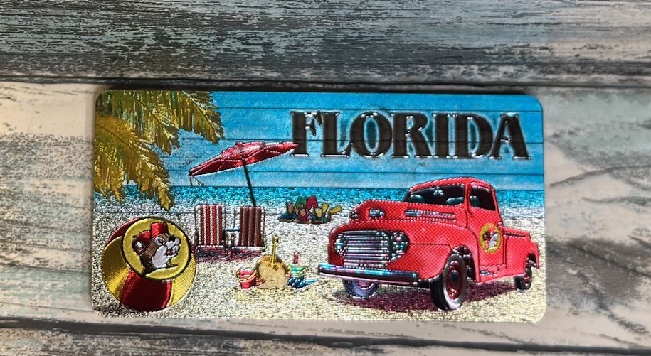 NEW Buc-ee's Florida Beach License Plate Beaver Believer ☀️ DOUBLE-SIDED Magnet