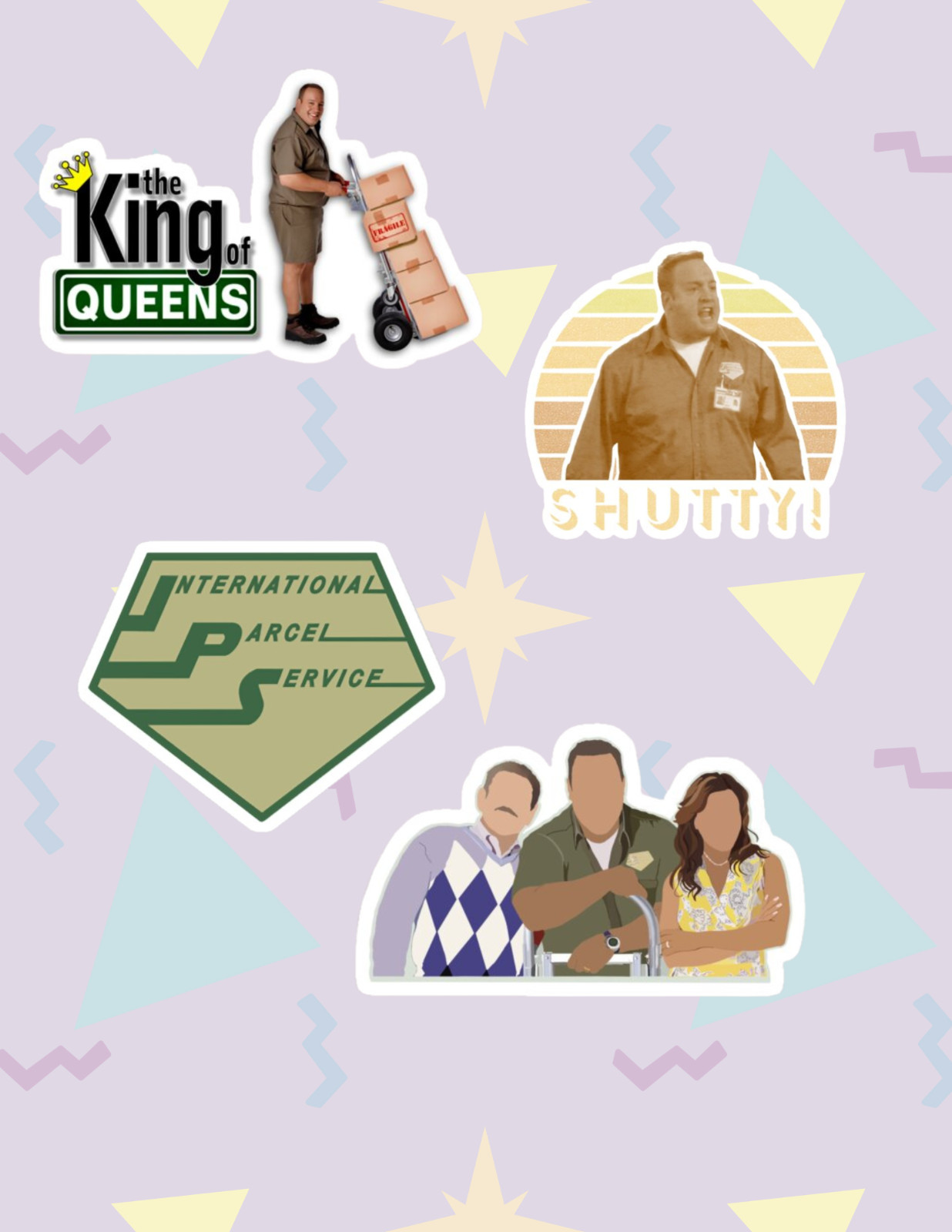 King Of Queens Retro TV 4pc Sticker Pack