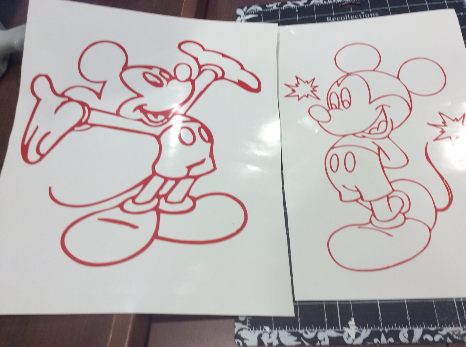 Mickey Mouse Vinyl Decal / Sticker – Red Mickey mouse Set of 2 decals