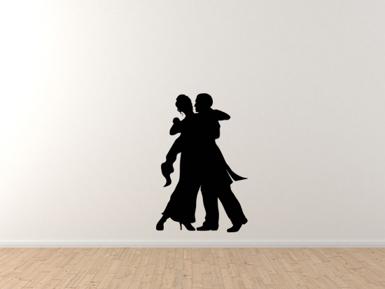Contour Silhouette- Dancing Couple Version 1 Shadow – Vinyl Wall Decal